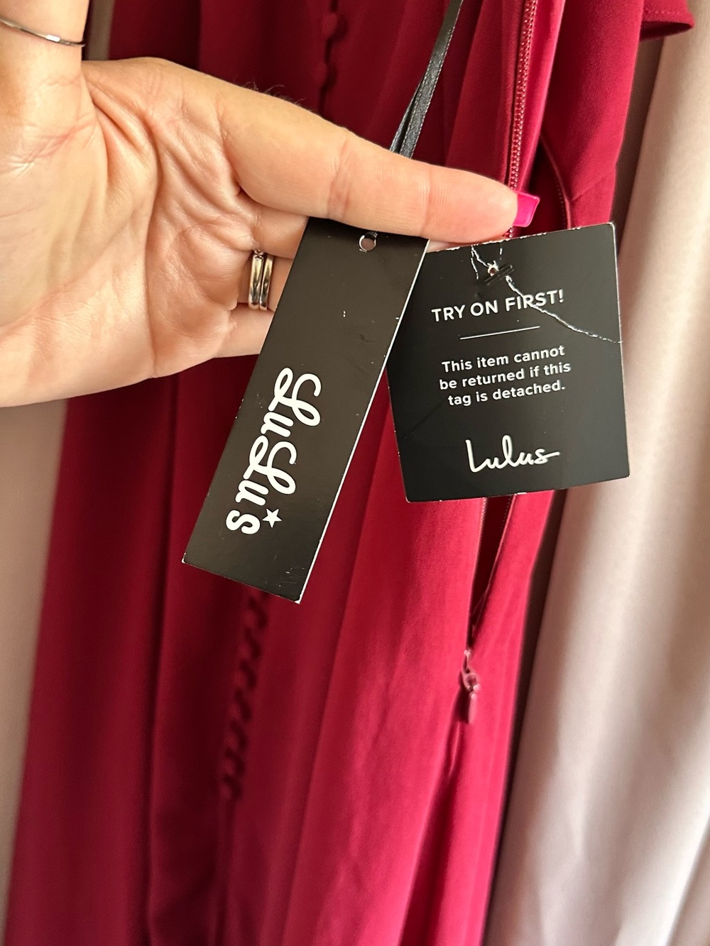 Lulu's Red Maxi Dress with Ruffle Shoulder Detail - Picture 4 of 11